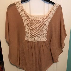 Tan flowy shirt